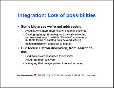 Integration: Lots of possibilities