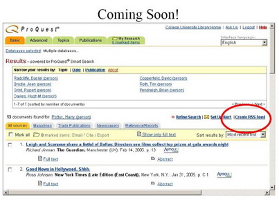 proquest provide RSS